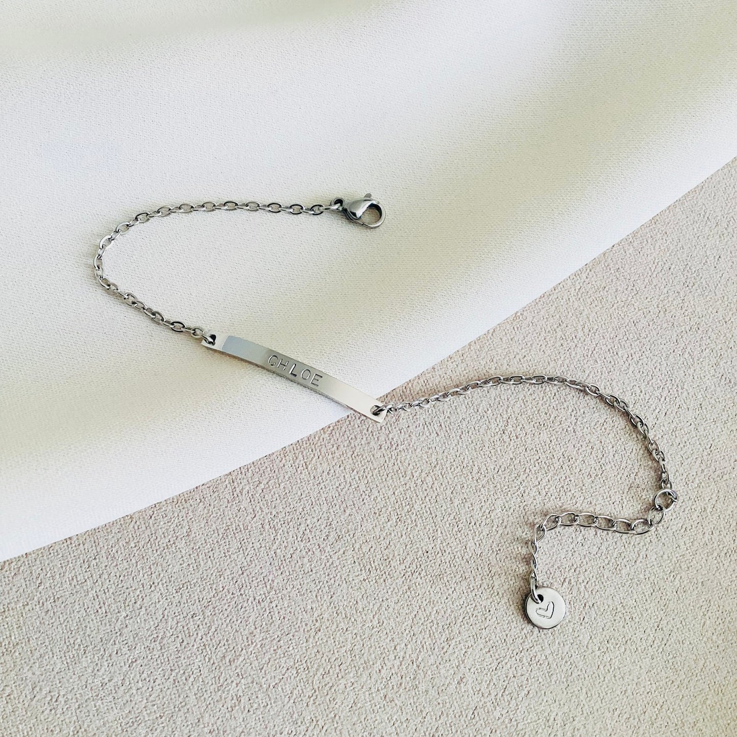 bracelet personnalisé pendentif rectangle