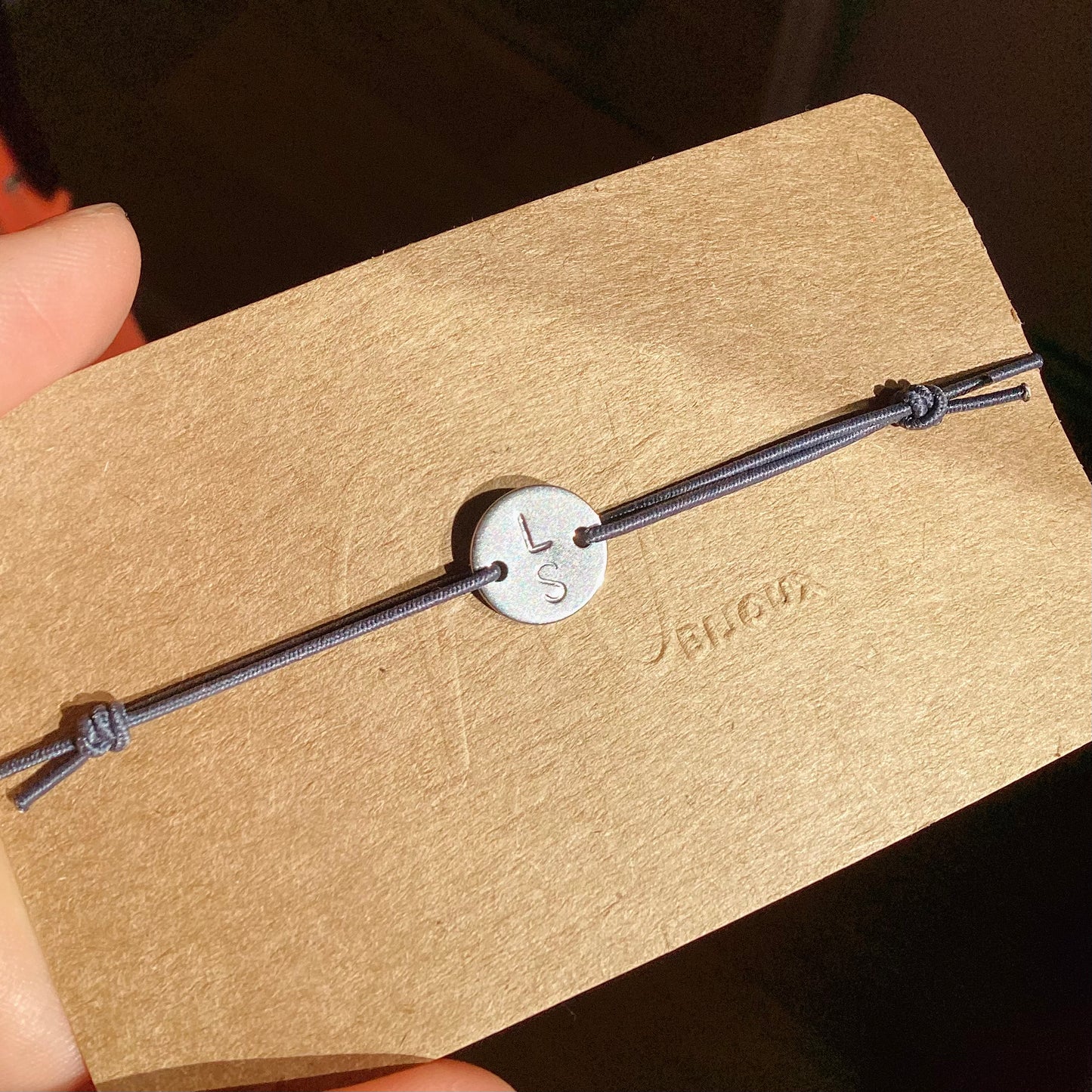 bracelet cordon personnalisé avec deux initiales