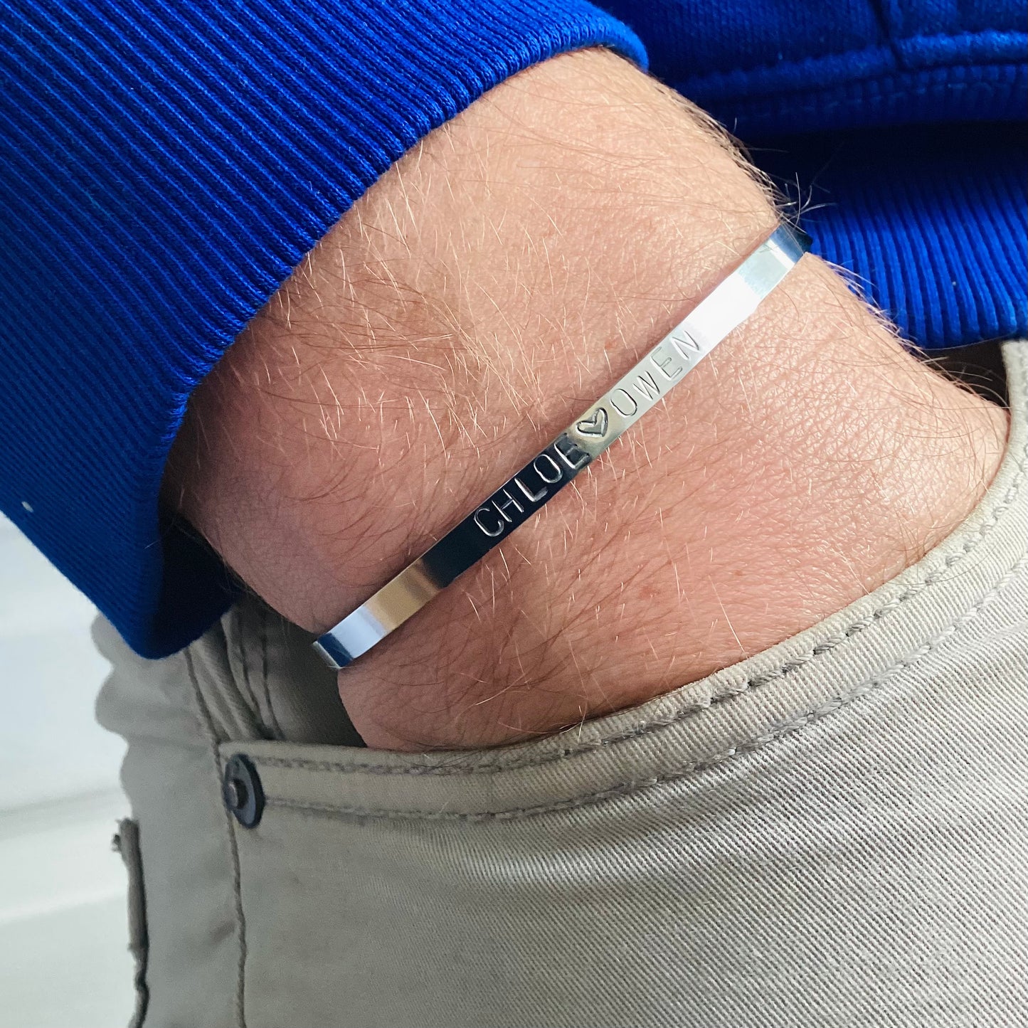 bracelet personnalisé estampé à la main