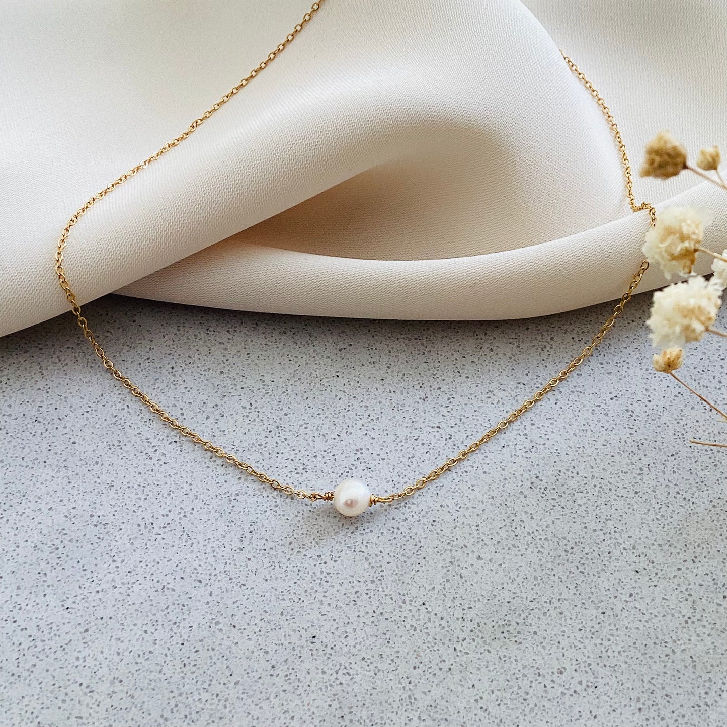 collier minimaliste perle de culture