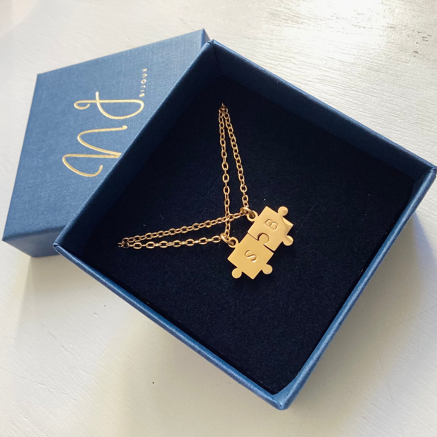 collier pendentif puzzle personnalise