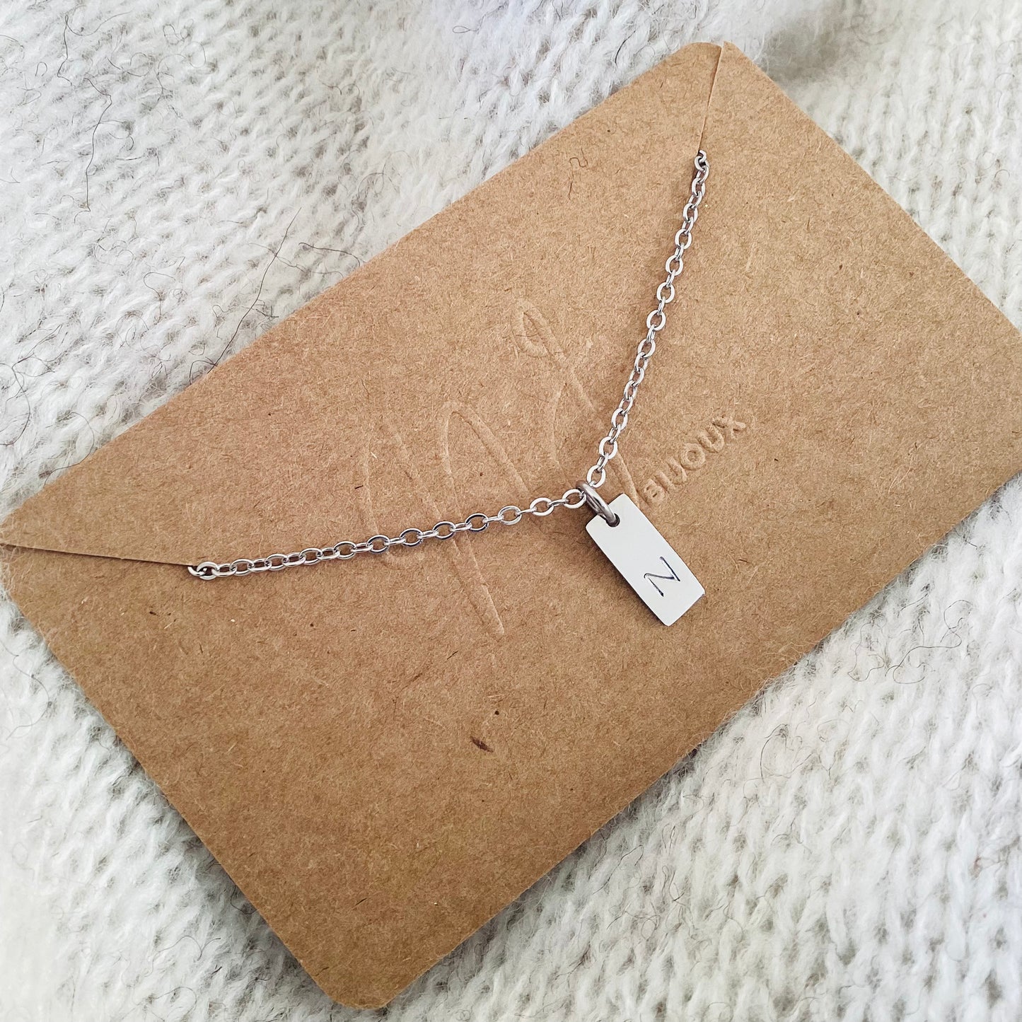 collier personnalise pendentif rectangle