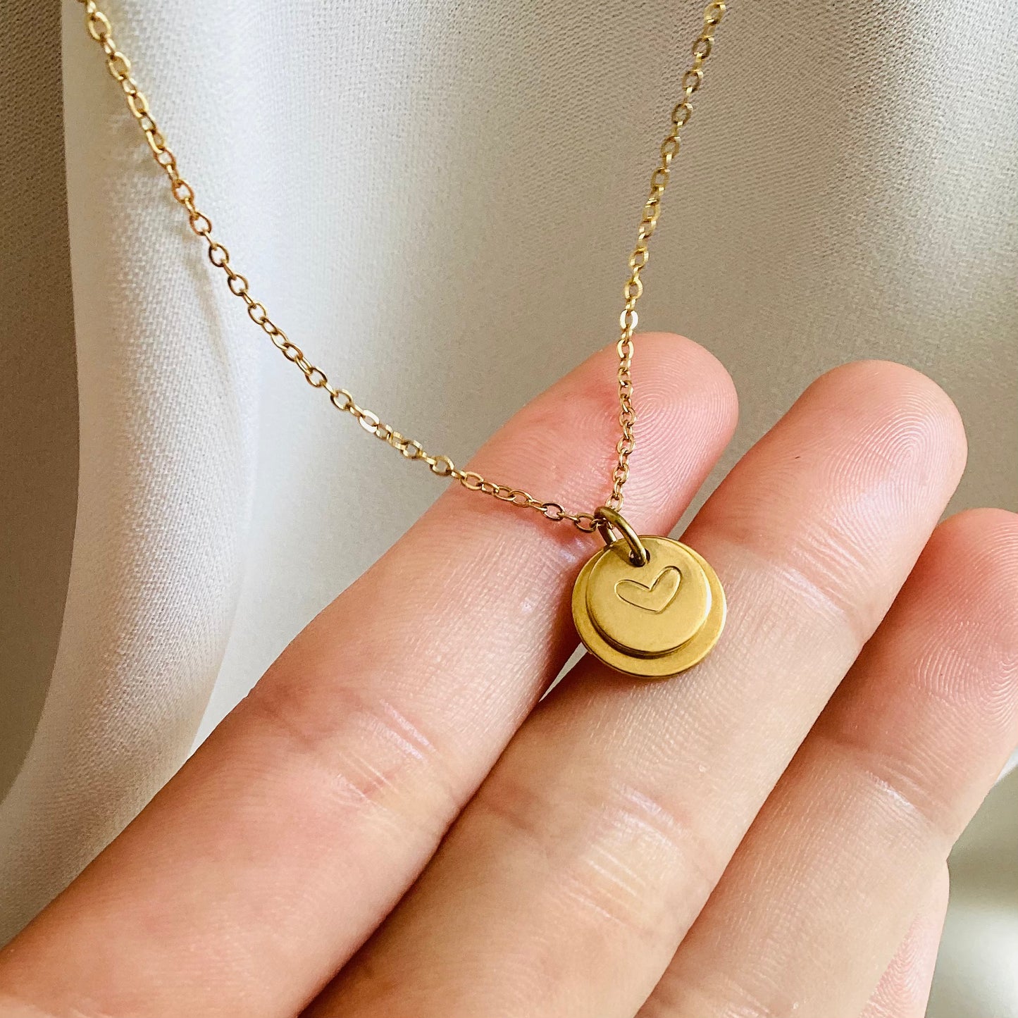 handstamped initial necklace