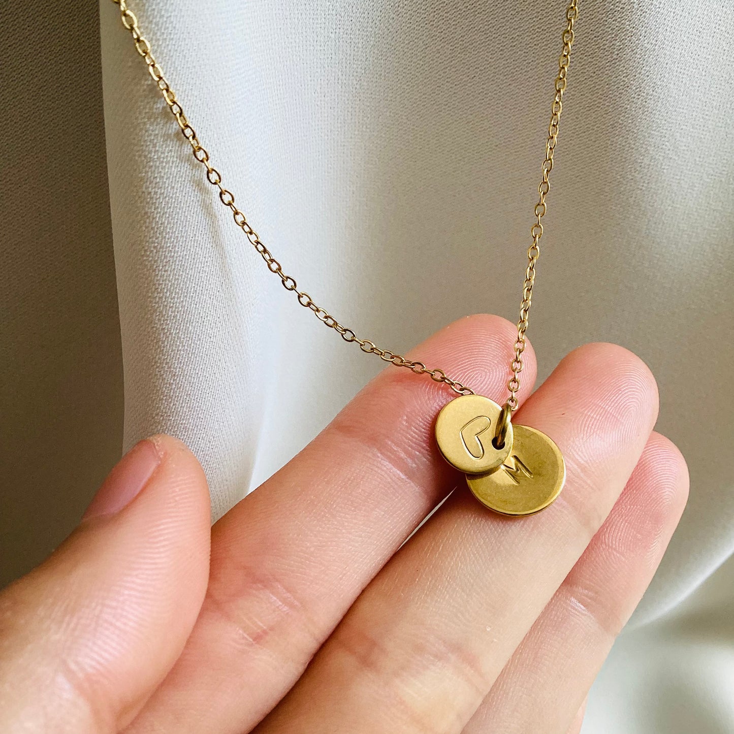 initial necklace handstamped
