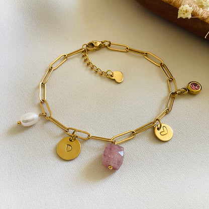 bracelet charms personnalisé en acier inoxydable