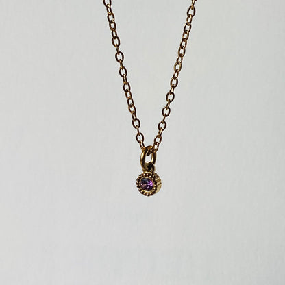 collier pendentif pierre violet